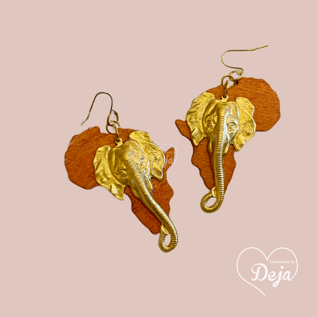 Africa Wooden Oganya Earrings