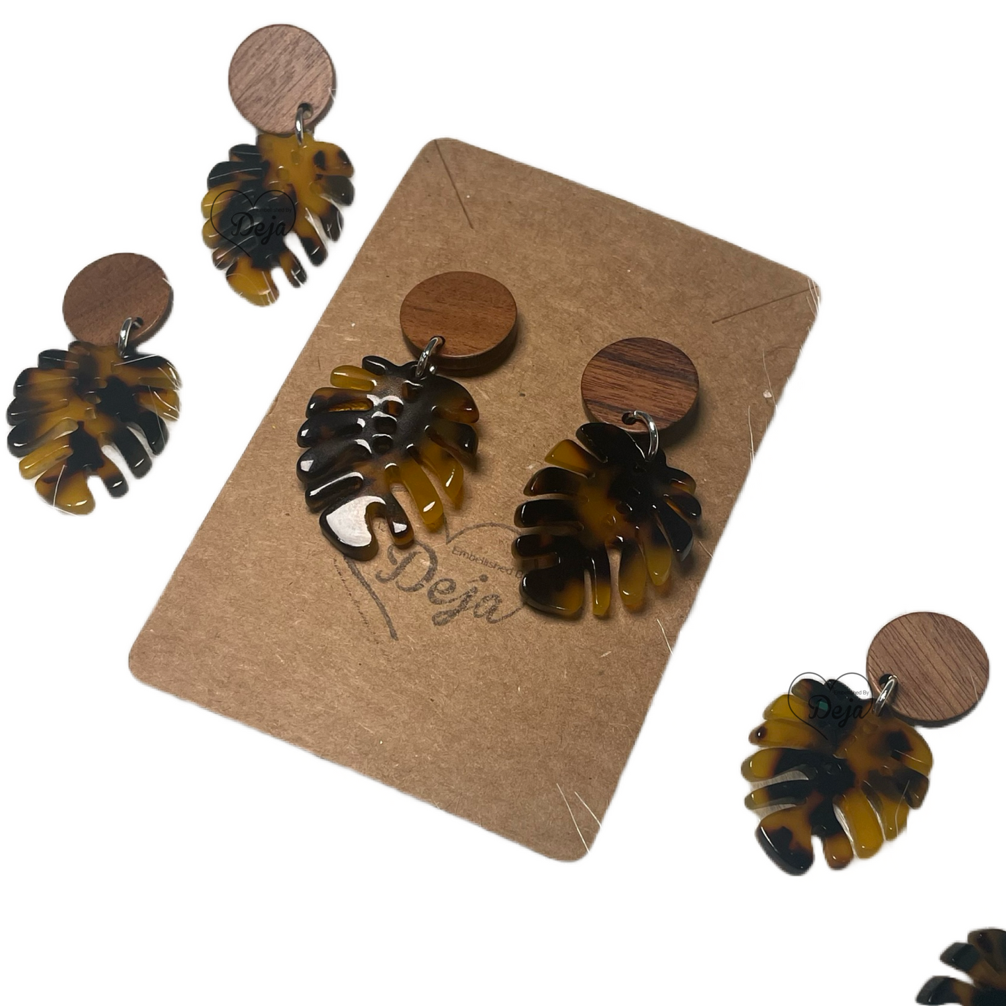 Tortoiseshell Leaf Earrings
