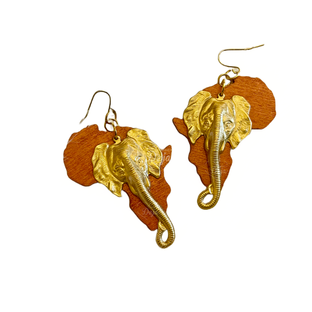 Africa Wooden Oganya Earrings