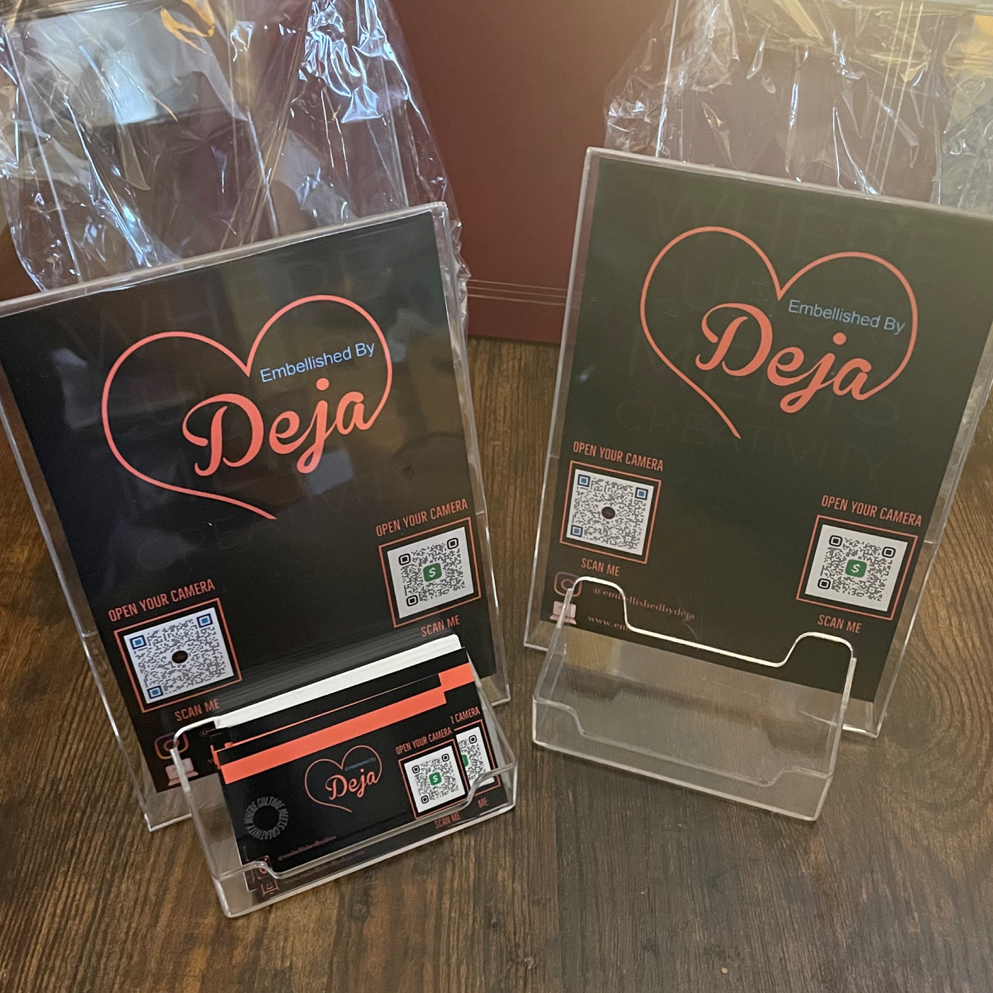Custom Business Acrylic Card Holder Sign