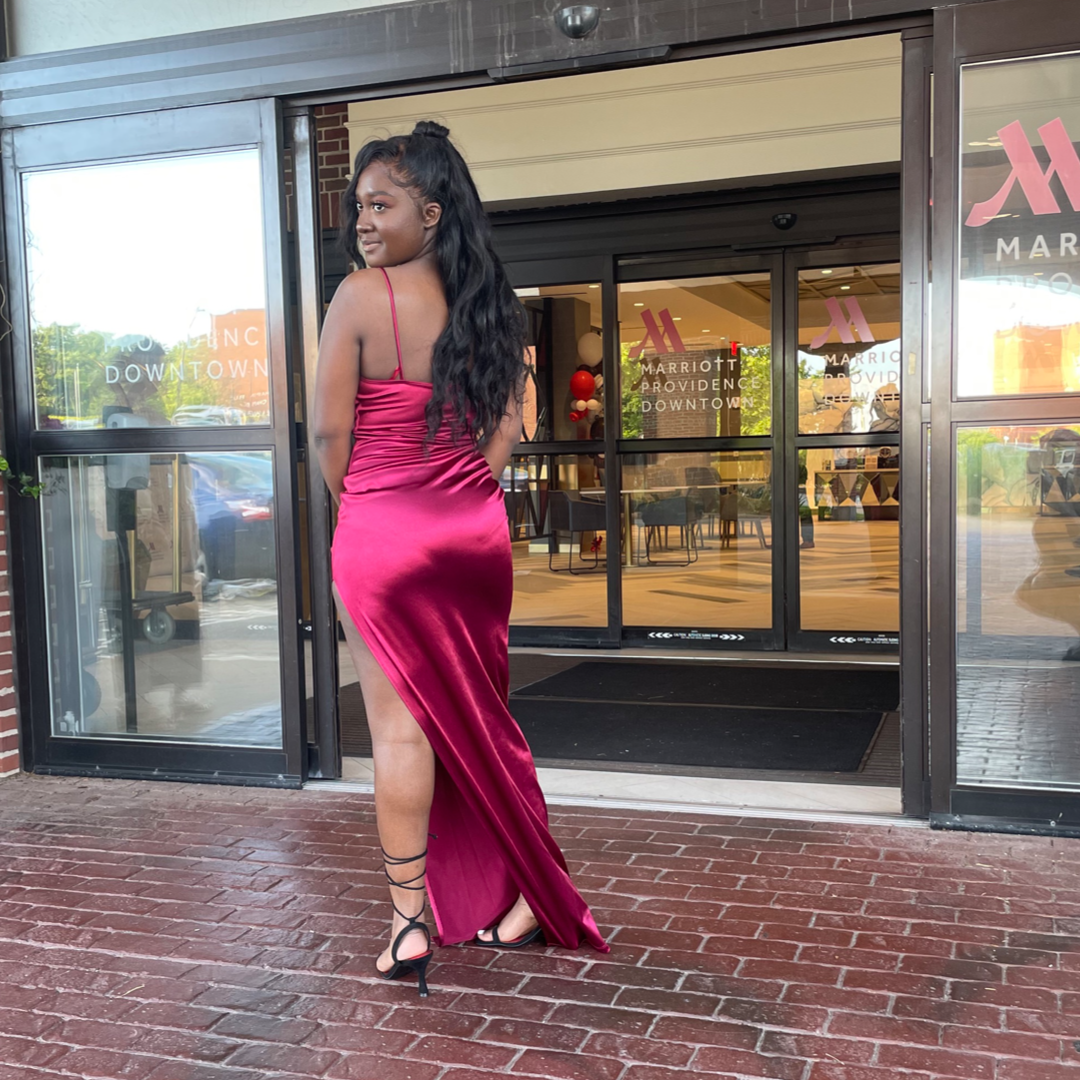 Burgundy Prom Dress - Size L
