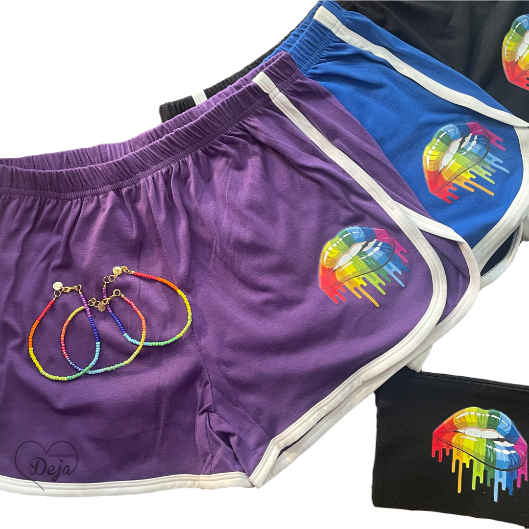Rainbow Drip Shorts