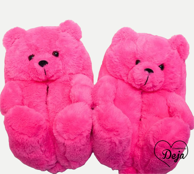 Plush Teddy Slippers