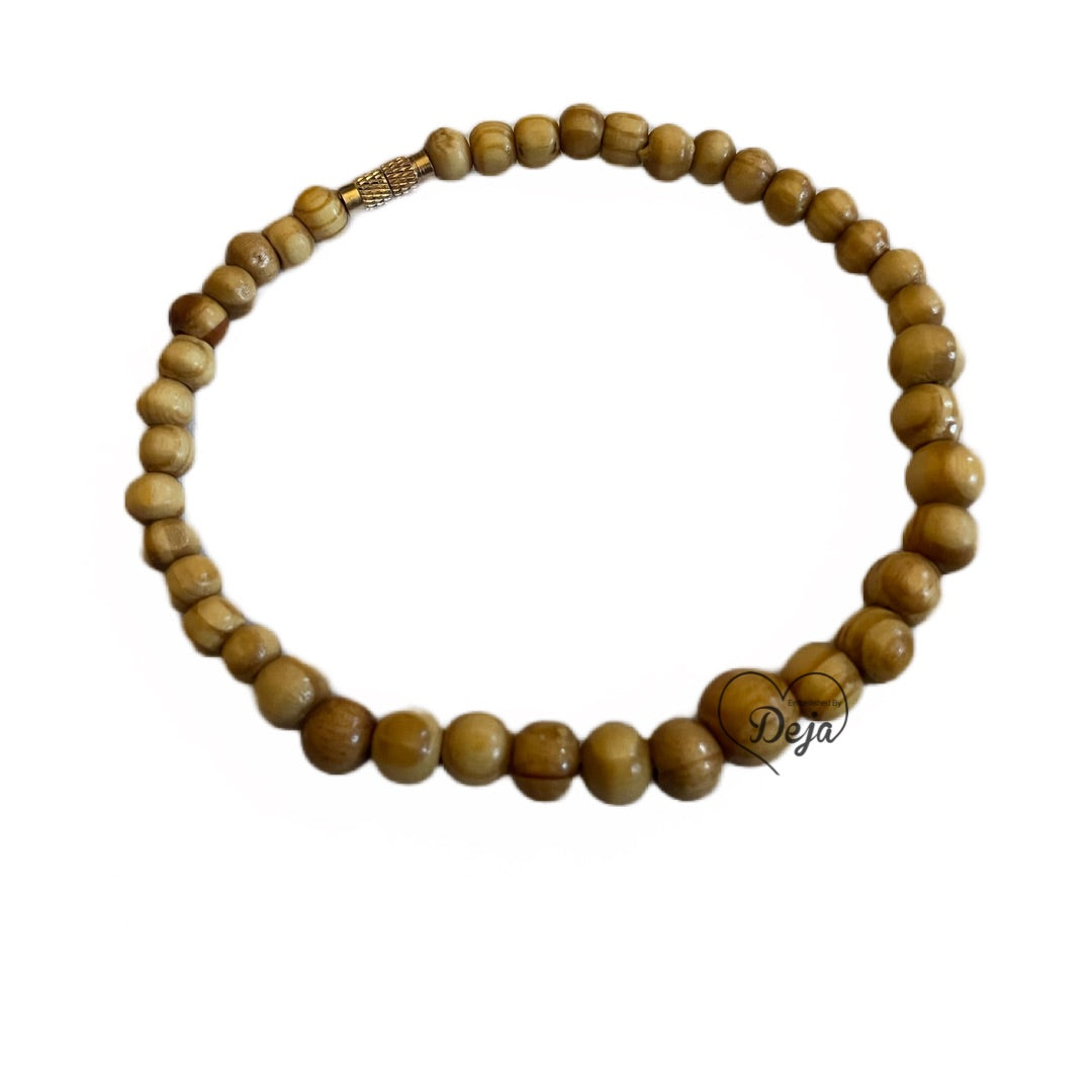 Beaded wood bracelet