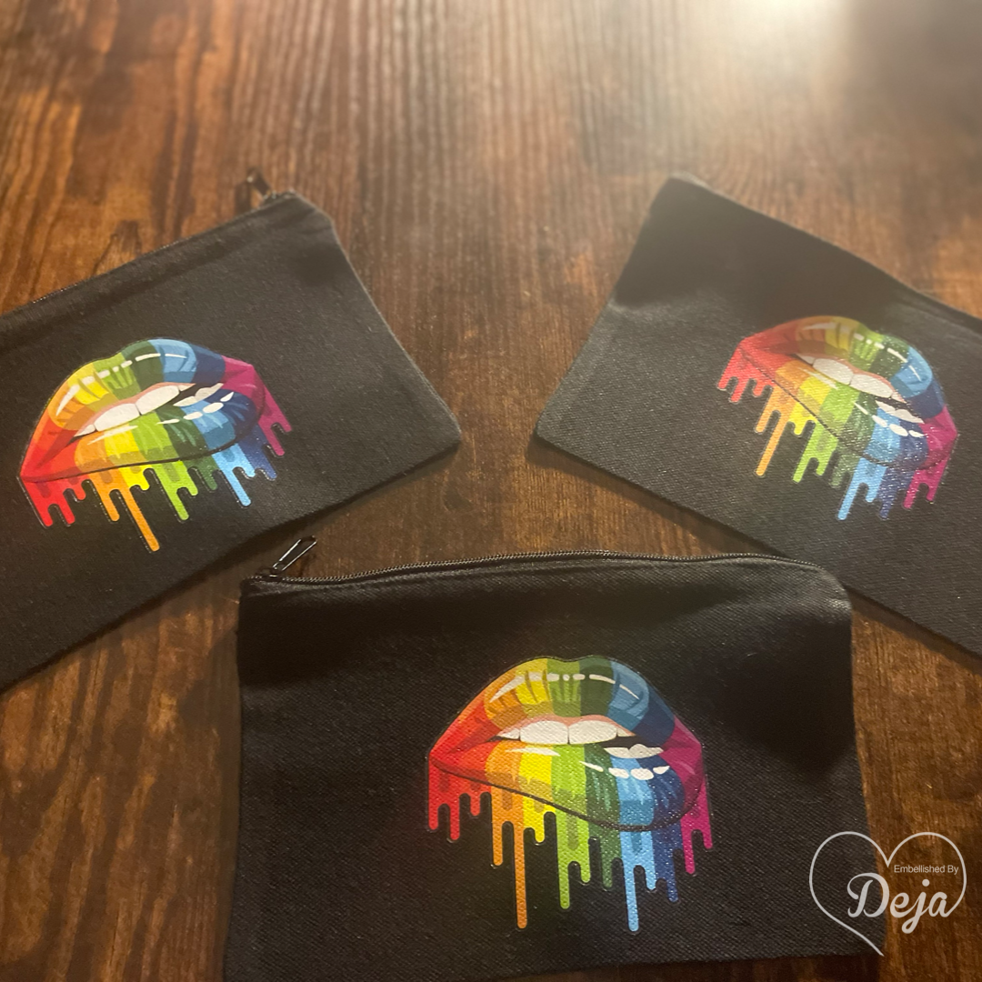 Rainbow Drip Cosmetic Bag