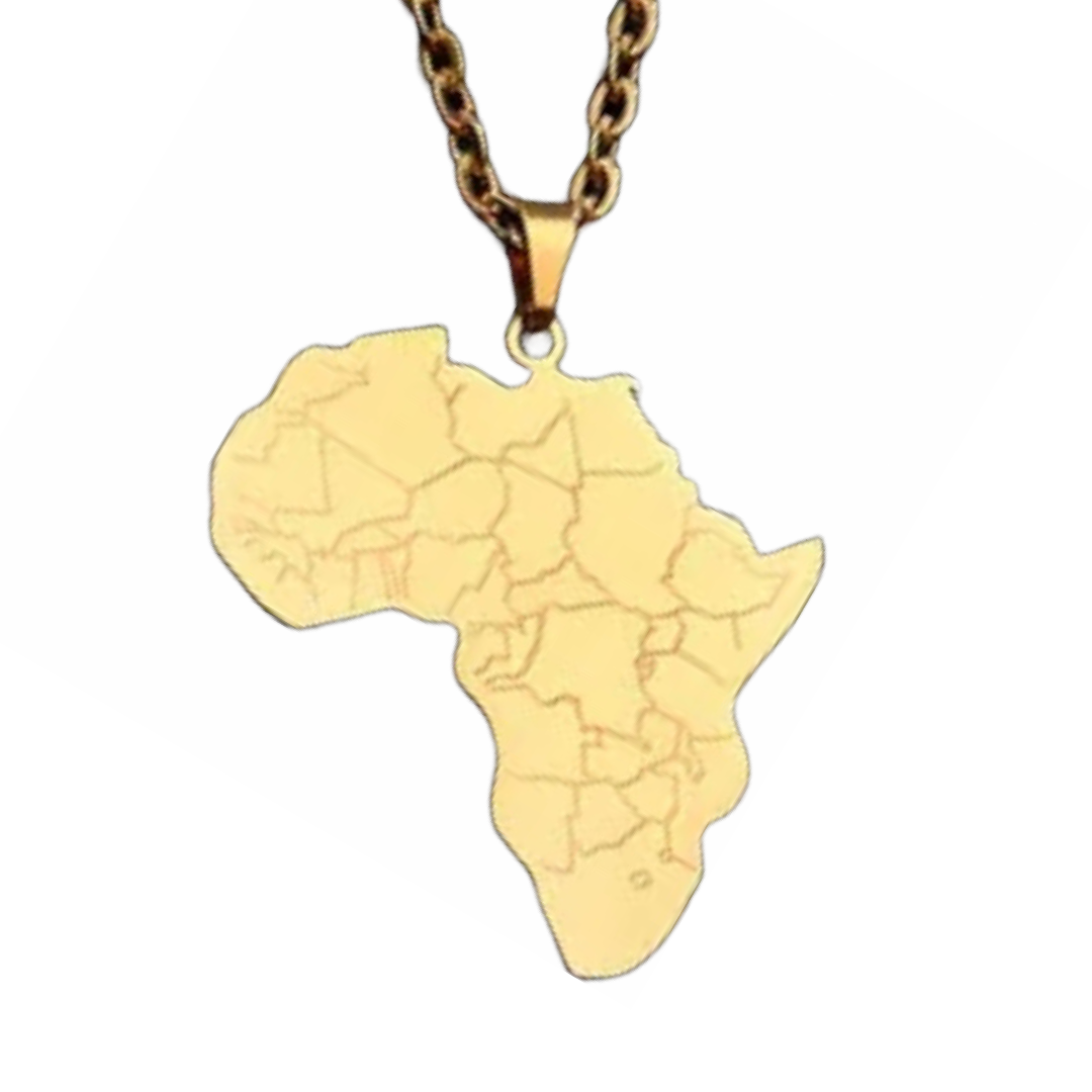 Gold Map of Africa Necklace