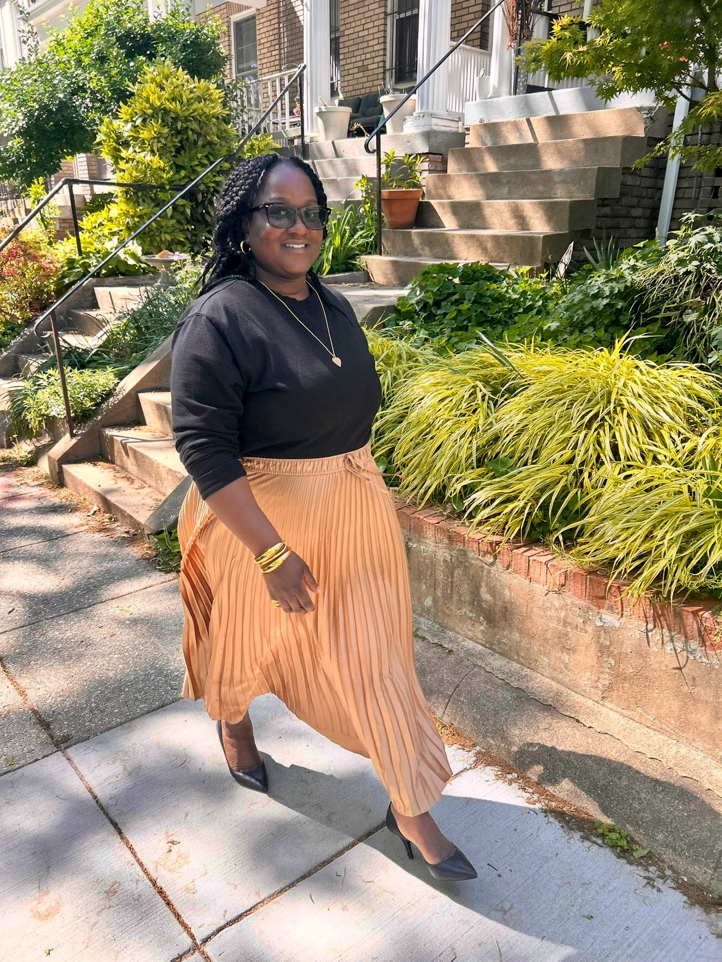 High Waist Pleated Skirt