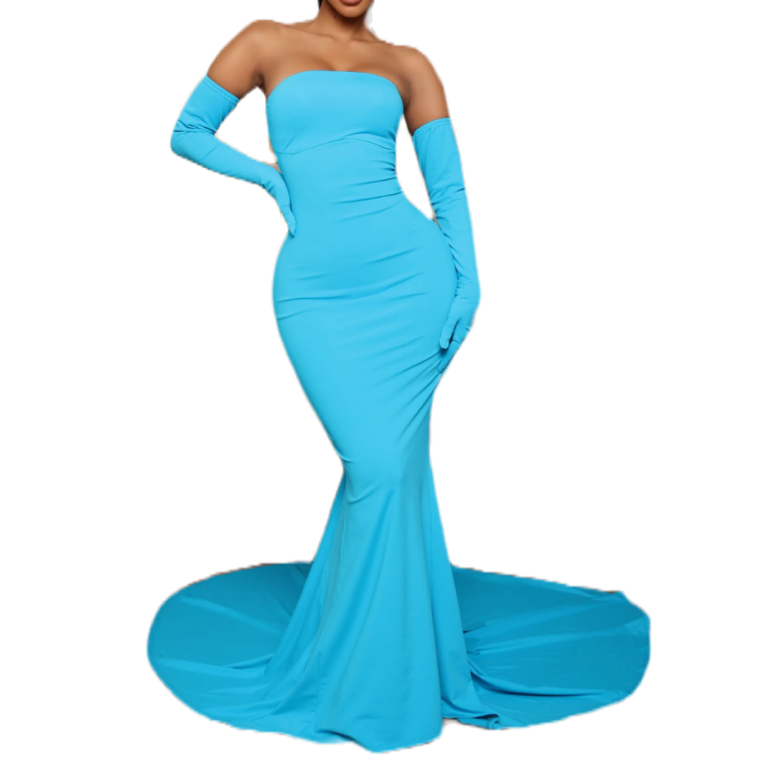 Aqua Blue Prom Dress - Size XL