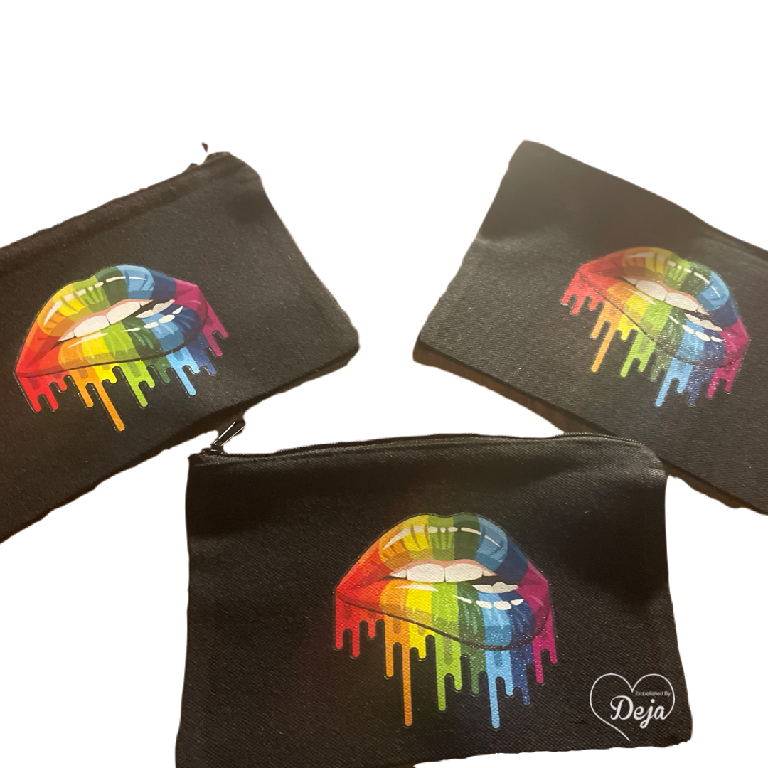 Rainbow Drip Cosmetic Bag