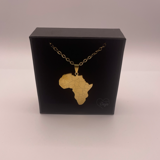 Gold Map of Africa Necklace