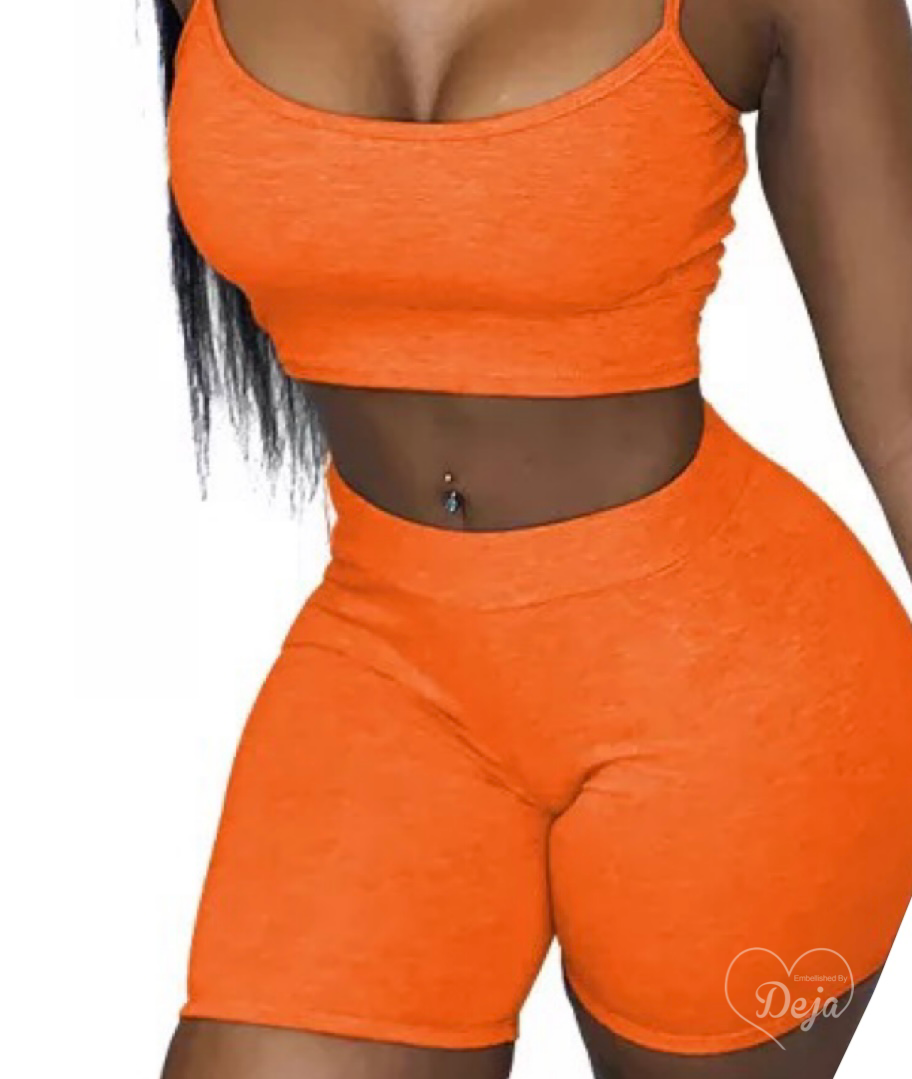 Orange Shorts Set